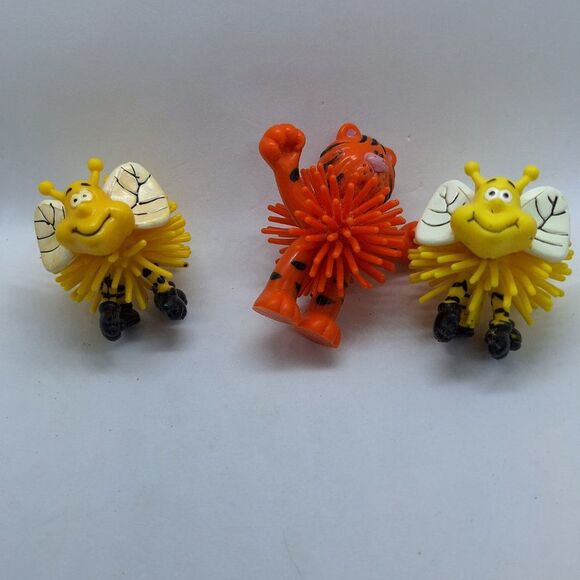 Happy Smile Face Animals Figure Koosh Rubber Ball Vintage 2" Lot of 9 - Picture 3 of 4